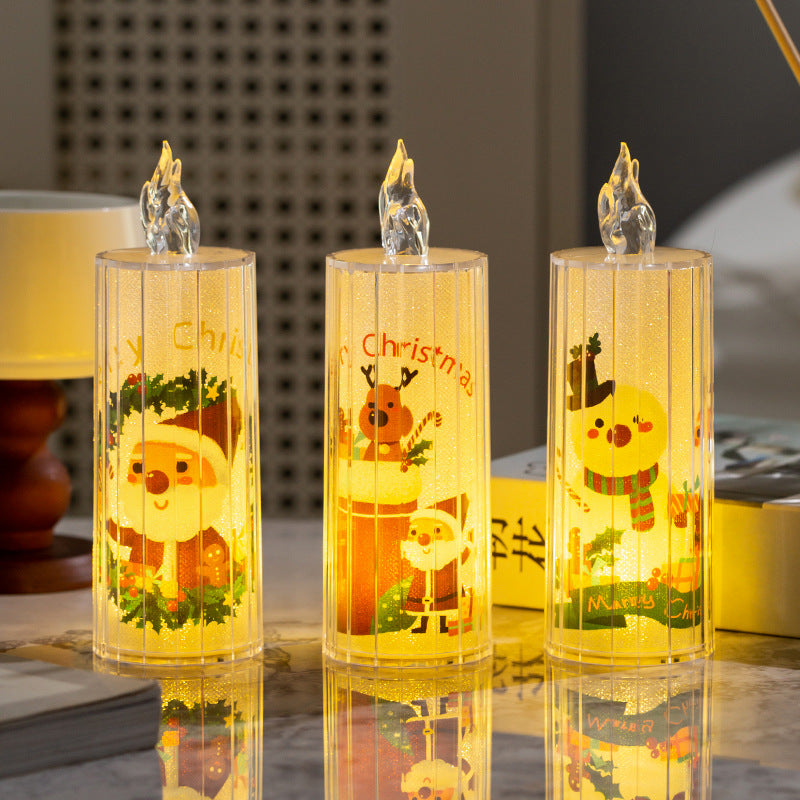 Christmas Decorations Transparent Crystal Led Simulation Electronic Candles Holi…