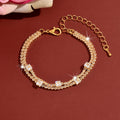 Korean New Eco-Friendly Double-Layer Crystal Zircon Bracelet, Fashionable And Si…