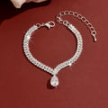 Eco-Friendly Zircon Water Drop Bracelet, Fashionable, Simple, High-End, Adjustab…