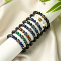 Cross-border Amazon Best Selling Lion Head Bracelet Natural Stone Tiger Eye Agat…