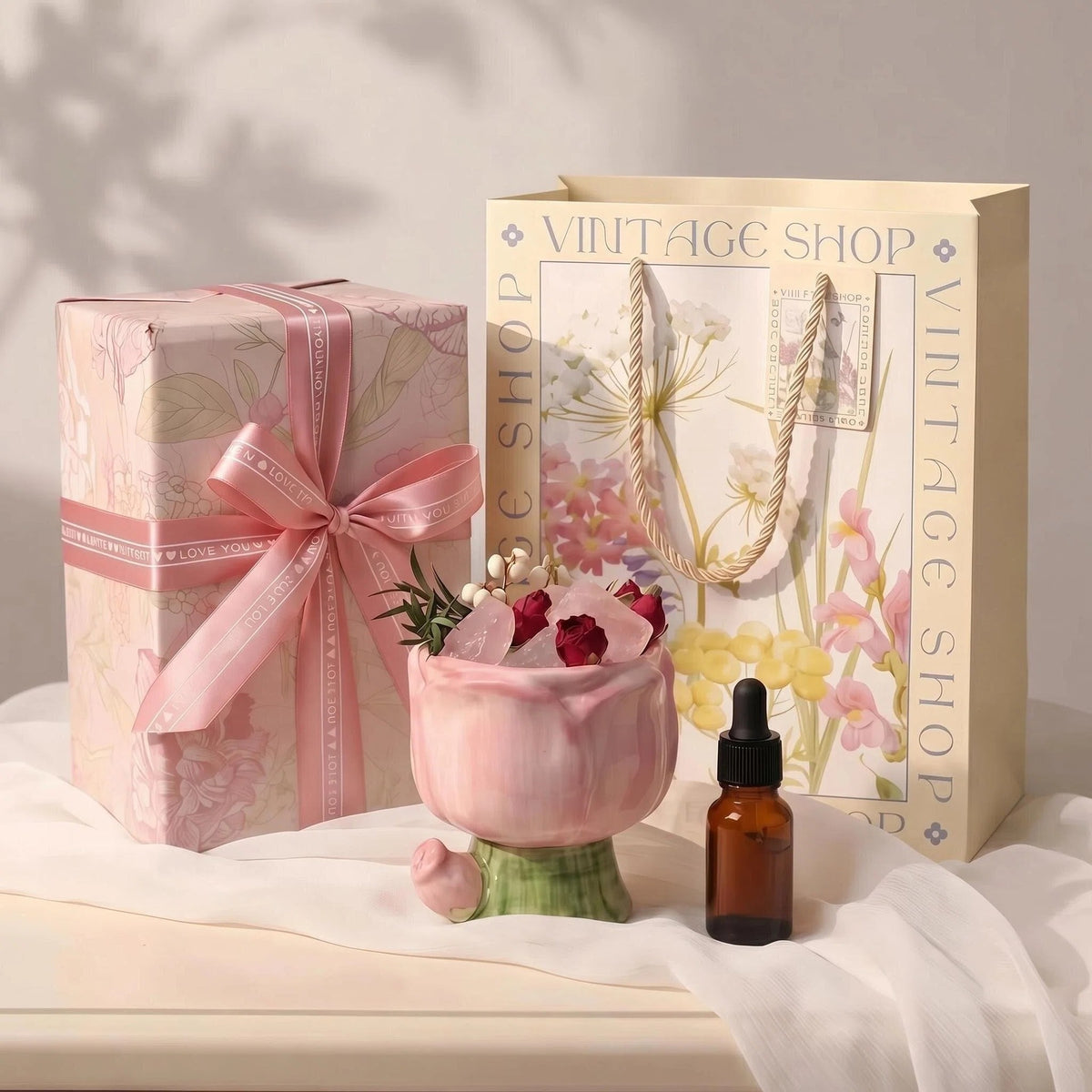 Tulip Dried Flower Crystal Diffuser Stone Fire-Free Aromatherapy